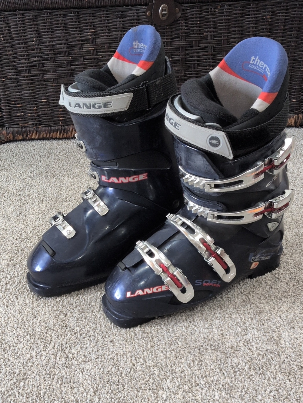 Lange Softech Vector 7 Comfort Fit Navy Blue 26.5 308 mm Ski Boots MADE in Italy